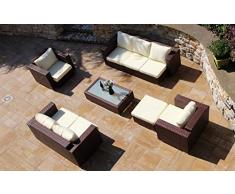 Baidani Elegante Rattan Lounge-Garnitur Daylight, 21-teilig, braun meliert