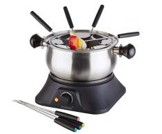 Korona 42010 Fondue Gerät schwarz Edelstahl, elektrisch 8 Personen (auch für zwei), 1400 Watt, 1,3 Liter