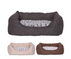 Hundebett Hundekissen Hundekörbchen mit Wendekissen meliert Größe S 60x50 cm Farbe grau