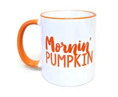 Wandaufkleber Kürbis Kaffee Tasse orange Morning Kürbis