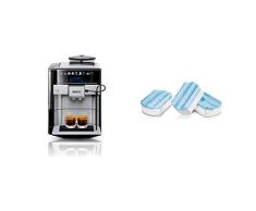Siemens EQ.6 Plus s700 TE657503DE Kaffeevollautomat (1500 Watt, Keramik-mahlwerk, Touch-Sensor-Direktwahltasten, personalisierte Getränke, Doppeltassenbezug)& Siemens TZ80002N Entkalkungstabletten