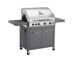 Char-Broil C46 - Convective 4 Brenner Gasgrill mit Seitenbrenner, Schwarz/Edelstahl.