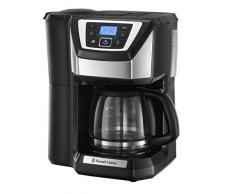Russell Hobbs Digitale Kaffeemaschine Victory Grind&Brew, Mahlwerk für Kaffeebohnen, Mahlgradeinstellung, programmierbarer Timer, bis 12 Tassen, 1,5l Glaskanne, 1025W, Kaffeeautomat 22000-56