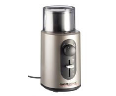 Gastroback 42601 Design Kaffeemühle Basic, Edelstahl-Schneidemesser-System, Mahlgradeinstellung mit 5 Feinheitsgraden von Filterkaffee bis Espresso, Metallisch