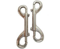 Hill Saddlery Karabinerhaken für Pferde und Haustiere, doppelseitig, 10,2 cm lang, 2 Stück