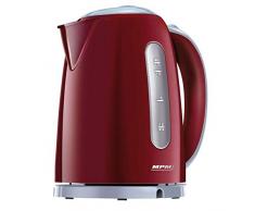 MPM MCZ-85/B2 Drahtloser elektrischer Wasserkocher. 1,7 Liter, 360º-Basis, Abnehmbarer Anti-Kalkfilter, 2200W, rot, 2200, 1.7 liters, Red