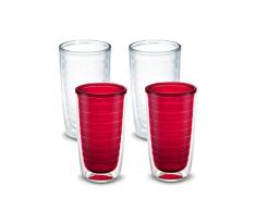 Tervis 1037267 Trinkgläser, isoliert, transparent, 4 Stück 16 oz Tritan Assorted 2 Colors