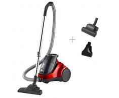 AEG LX5-2-ANIM Staubsauger ohne Beutel (1,8 l Staubbehälter, inkl. Zusatzdüsen, ergonomisches Design, große Räder, 4-stufige Staubtrennung, 750 Watt, 7 m Aktionsradius, Hygiene Filter) rot