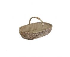 Red Hamper Medium Shallow Antique Wash Lined Garden Trugs Gartenkorb, mittelgroß, flach in Antik-Optik, braun