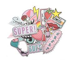 Retro-Sticker und Aufkleber, Motiv: Pfingstrose, Vintage-Stil, 80er-Jahre-Stil, für Scrapbooking, wasserdichte Aufkleber für Wasserflaschen und Laptops