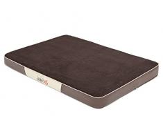 Hobbydog MMPRSRB1 Hundematratze Hundebett Hundesofa Hundekorb Kord mit Kunstleder,M, 80 x 54 x 8 cm, braun
