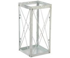 Esschert Design Laterne, Windlicht Farol in grau aus verzinktem Metall, eckig, Größe M, ca. 17 cm x 17 cm x 37 cm
