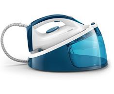 Philips GC6734/20 FastCare Compact Dampfbügelstation (5,2 bar Pumpendruck, 240g Dampfstoß), Keramik-Bügelsohle, Blau, Weiß