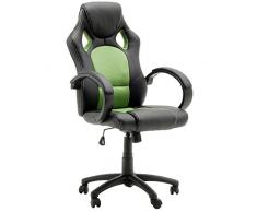 Robas Lund, Stuhl, Bürostuhl, Chefsessel, Ricky, schwarz/grün, 60 x 68 x 117 cm, 62515SG3