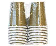 Lillian Tableesettings Pappbecher-Set, 2-teilig, 275 ml, silberfarbene Textur Papierbecher gold