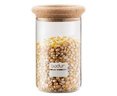 Bodum 8560-109-2 Yohki Vorratsdosen mit Korkdeckel, 0.6 L Vorratsdosen, Glas, Kork, Transparent, 8.79 x 8.79 x 13.8 cm