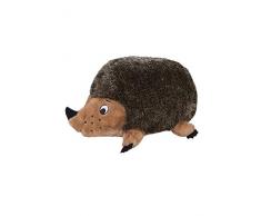 Outward Hound Kyjen 32022 Hedgehogz Hundespielzeuge Plüschspielzeug mit Rassel-, Grunz- und Quietschgeräusch, Größe L, Braun