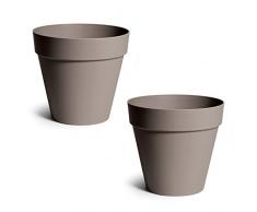 Pflanzkübel Essence Rio 2er-Set, D 29 H 28.2, taupe