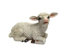Design Toscano Gartenfigur Yorkshire-Lamm: Sitzendes Lamm