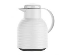 Emsa N4011500 Samba Wave Isolierkanne 1,0 Liter weiß Quick-Press Kunststoff, Glas-Isolierkolben, Kaffeekanne: 12h heiß/24h kalt, made in Germany, 100 % dicht, weiß