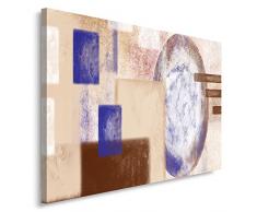 Feeby, Leinwandbild, Bilder, Wand Bild, Wandbilder, Kunstdruck 40x50cm, MODERN, ABSTRAKTION, MAKRO, KREISE, RECHTECKE, BEIGE, WEIÃ, BLAU