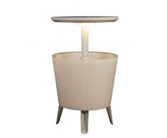 Keter Illuminated Cool Bar Bistrotisch, weiß/transparent, 49.5 x 49.5 x 57 cm
