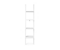 Tenzo 1410-001 Brax Designer Leiterregal, Holz, weiÃ, 25 x 40 x 180 cm