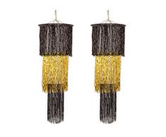 Beistle s57510bkgdaz2, 2 Stück 3-Tier-schimmernden Kronleuchter, 4 (schwarz, gold)