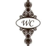 Graz Design 650040_30_080 Wandtattoo Türschild WC für Badezimmer Wanddekoration Deko Ideen Tür Aufkleber 56x30cm Braun