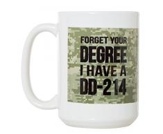 Militär Geschenk zum Ruhestand vergessen, Ihren Grad I Have A dd-214 Veteran Geschenk Kaffee – 444 ml Deluxe Doppelseitig Kaffee Tee Tasse