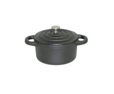 Paderno World Cuisine Schmortopf aus Gusseisen rund 0,27 l .27 Quart schwarz