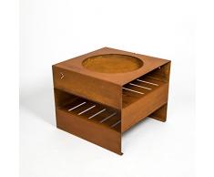 Keilbach Designprodukte light-my-fire.great-cube Feuerstelle, Rostpatina, Maße 80 × 80 × 66 cm