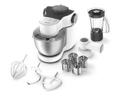 Krups KA2531 Küchenmaschine Master Perfect Plus, 4 L, 700 W, inklusive Schnitzelwerk und Mixer, edelstahl/weiß