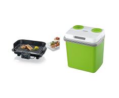 Severin PG 2791 Barbecue Elektrogrill schwarz+Severin KB 2922 Elektrische Kühlbox mit Kühl- und Warmhaltefunktion - 20 Liter, 230V/12V DC [Energieklasse A++]
