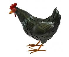 Green Jem Henne Metall Garten Ornament, dunkelgrün, 39 x 18 x 36 cm