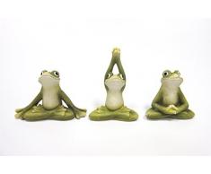 Zen Garden inneren Frieden Yoga Frogs Set von 3 Figur Sammlerstück Skulptur Mini Garden Decor 6,3 cm hoch