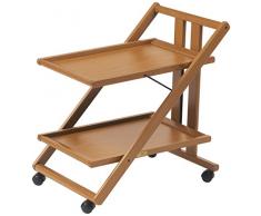 Arredamenti Italia Servierwagen GIMMY, Holz - Zusammenklappbar - 2 AblageflÃ¤chen - Elegant - Farbe: Kirsche holz Ar-It il cuore del legno