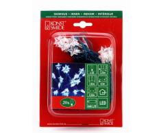 Konstsmide 1263-403 LED Lichterkette Sterne / 20 blaue Dioden / Batterien: 4xAA 1.5V / transparentes Kabel