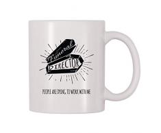 Kaffeetasse mit Aufschrift4 All Times Funeral Director People Are Dying To Work Wth Me 11 Oz weiß