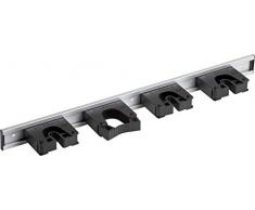 Meister Gerätehalterleiste 510 mm - Geräteleiste & 4 Gerätehalter - Aluminium - Leichte Montage / Werkzeughalter / Gerätehalter für Gartengeräte / Stabile Werkzeugleiste für die Wand-Montage / 9953140