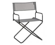 Lafuma Großer, kompakter Klappstuhl für unterwegs, Mit Armlehne, FGX XL, Texplast, Grau, LFM2835-8544
