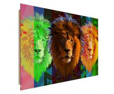 Wandbild, Deco Bild, gedrucktes Bild, Deco Panel, Bild, 78x118 cm, MODERNE, LÃWE, ZUSAMMENSETZUNG, MULTICOLOR, POLYGONALE