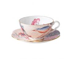 Wedgwood Harlequin Cuckoo Teetasse und Untertasse Kuckuck, Teetasse & Untertasse, Set, Pfirsich pfirsich