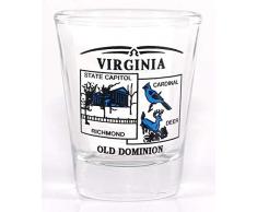 Virginia State Scenery Schnapsglas, Blau