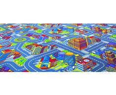 Kinderteppichboden Straßenteppich Spielteppich Kinderzimmer 200 x 400 cm grau. Weitere Farben und Größen verfügbar