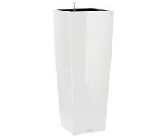 LECHUZA CUBICO Alto Premium 40, Weiß Hochglanz, Hochwertiger Kunststoff, Inkl. Bewässerungssystem, Herausnehmbarer Pflanzeinsatz, Für Innenraumbegrünung, 18230