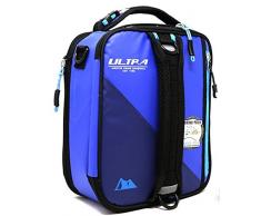 Ultra Arctic Zone Modische Isolierte erweiterbar Lunch Box, Lunch Bag mit Behälter plus zwei Ice Pads und Edelstahl Gabel Blau/Hellblau