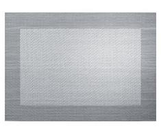 ASA 78088076 Tischset aus Kunststoff quadratisch, Silber/schwarz, 46 x 33 cm