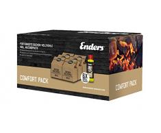 Enders, 6 x 150g portionierte Buchen-Holzkohle und Anzündpaste 200 ml, Anzünder, Brennpaste Grillkohle für raucharmes Grillen Comfort Pack für Aurora rauchfreier Tischgrill, Braun