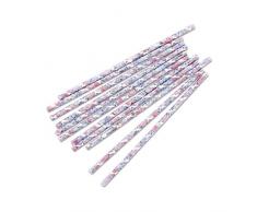Weddingstar 9512 Papier Trinkhalme, Vintage-Blumenmuster
